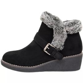 Womens New @ttitude Rhodes Ankle Boot With Faux Fur Trim