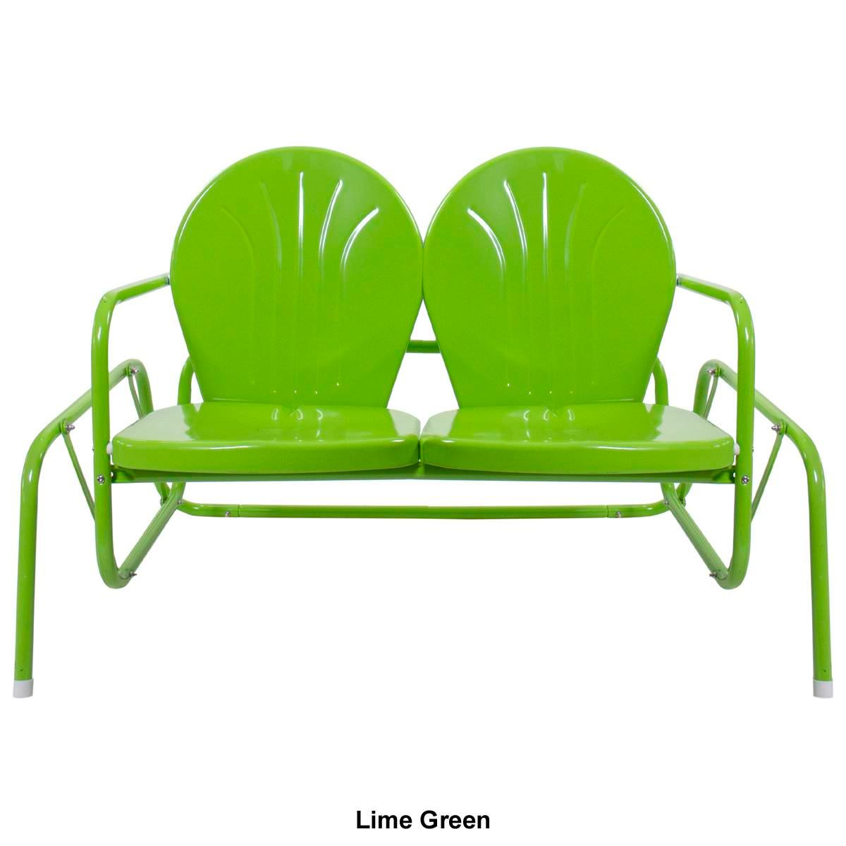 Northlight Seasonal Retro Metal Tulip Double Glider Patio Chair