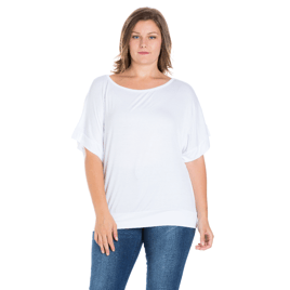 Plus Size 24/7 Comfort Apparel Short Sleeve Dolman Top