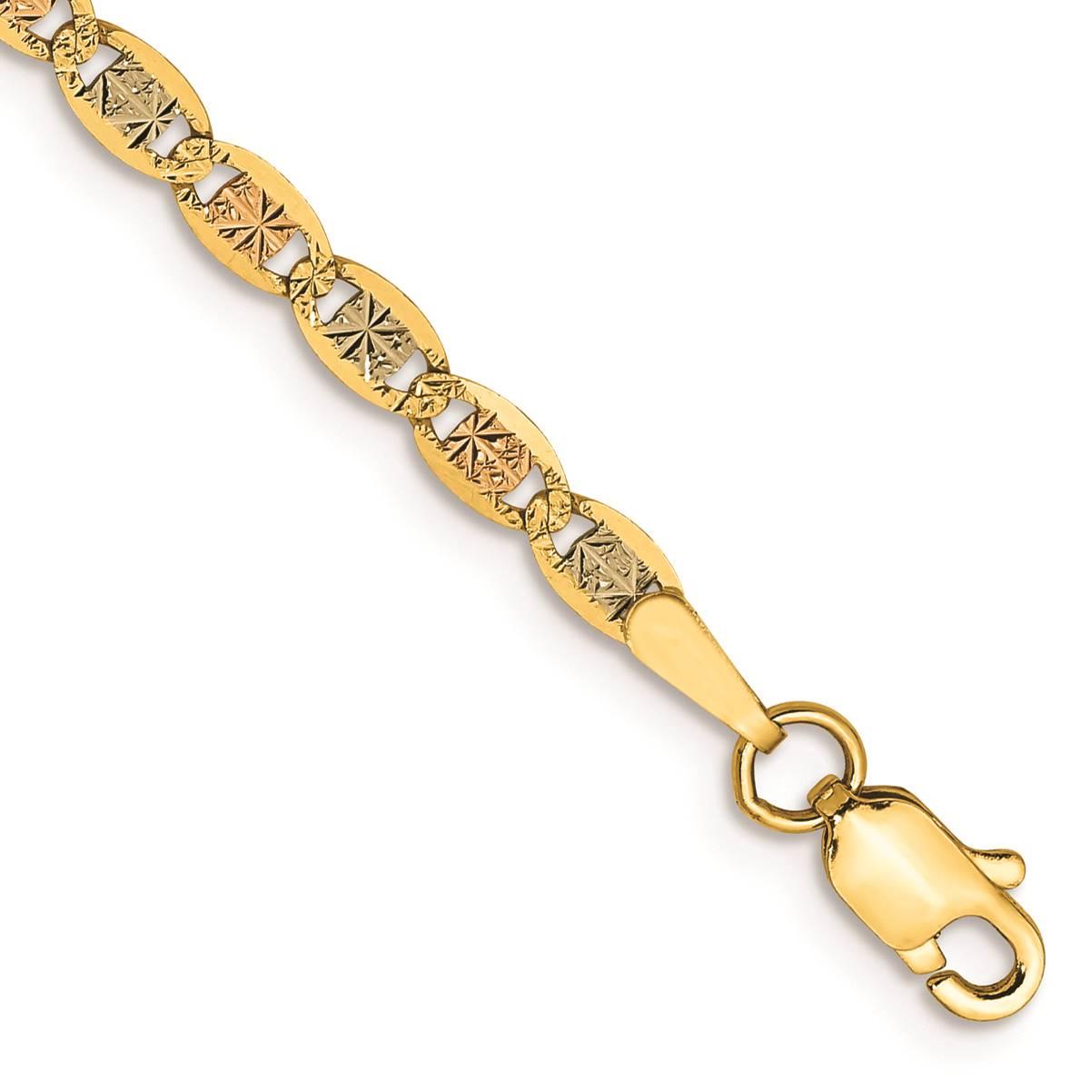 Gold Classics(tm) 2.75mm. 14k Tri-Color Valentino Bracelet