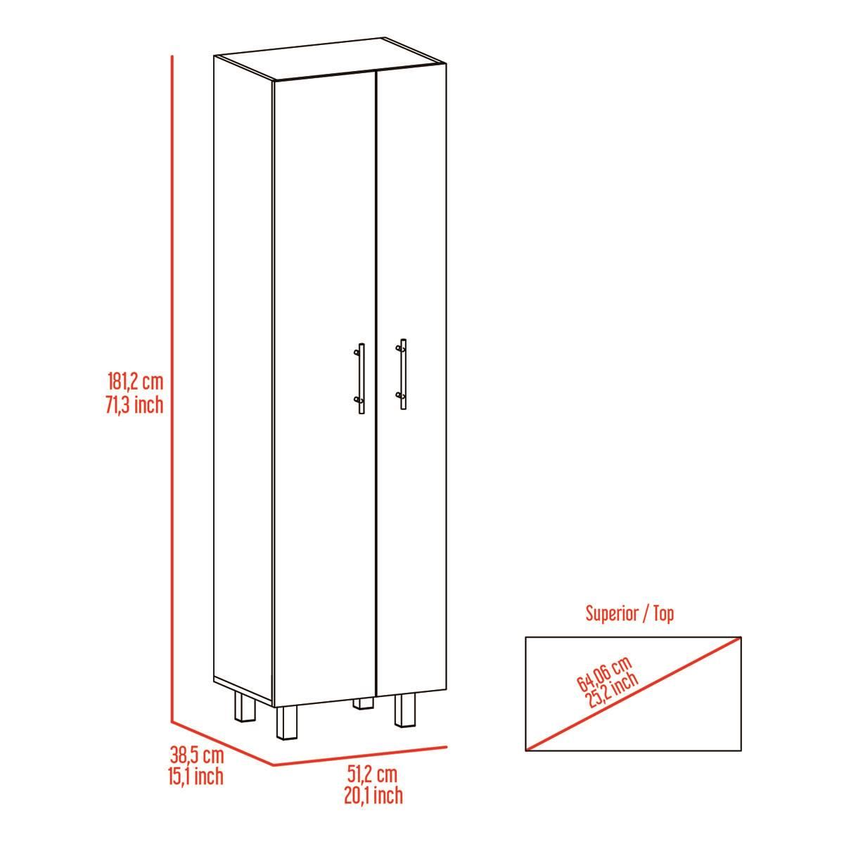 FM FURNITURE Norway Black Broom Closet Pantry