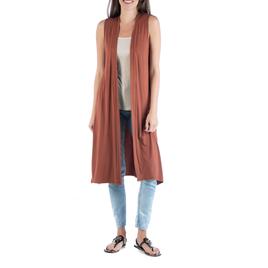 Womens 24/7 Comfort Apparel Long Cardigan Vest with Side Slit