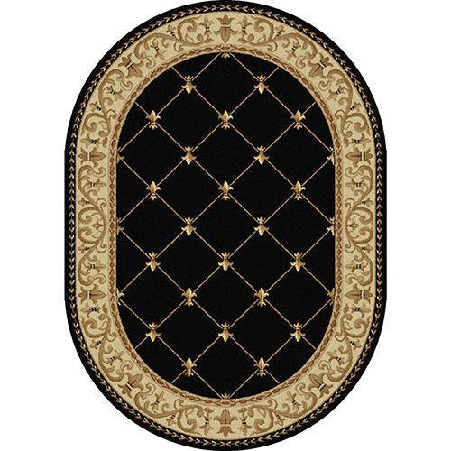 Tayse Sensation Orleans Oval Area Rug - Black