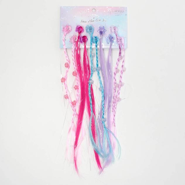 Girls Capelli® New York 10pc. Beaded Faux Hair & Tinsel Clips