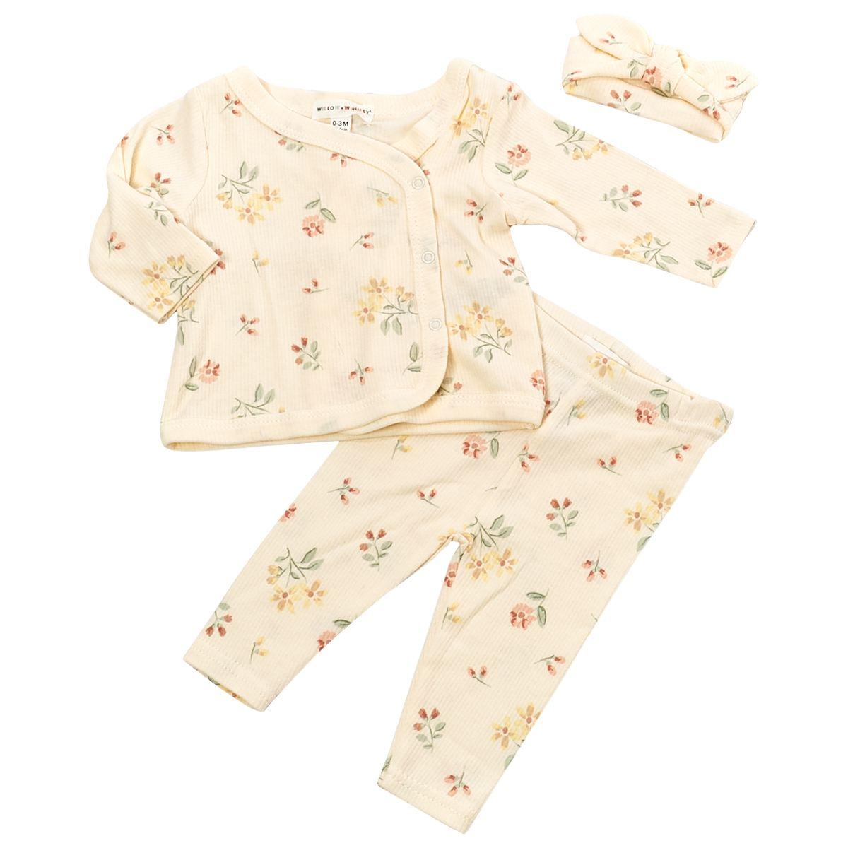 Baby Girl (NB-9M) Willow & Whimsy(R)  3pc. Floral Take Me Home Set