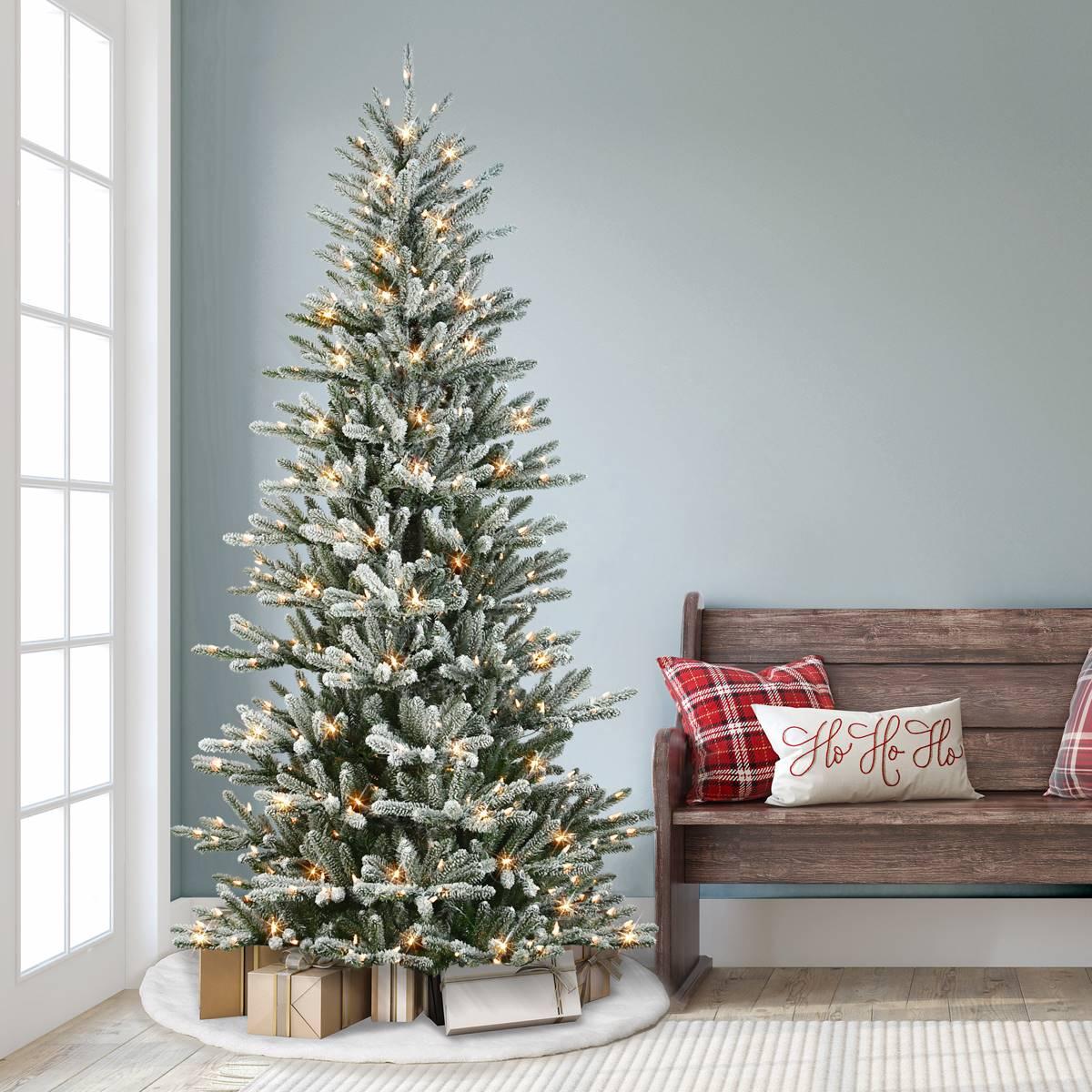 Puleo International 7.5ft. Pre-Lit Spruce Christmas Tree
