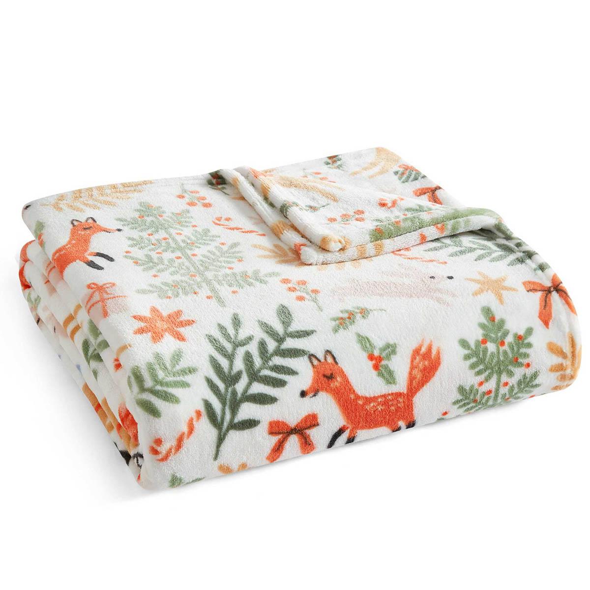 Martha Stewart Holiday Woodland Throw Blanket