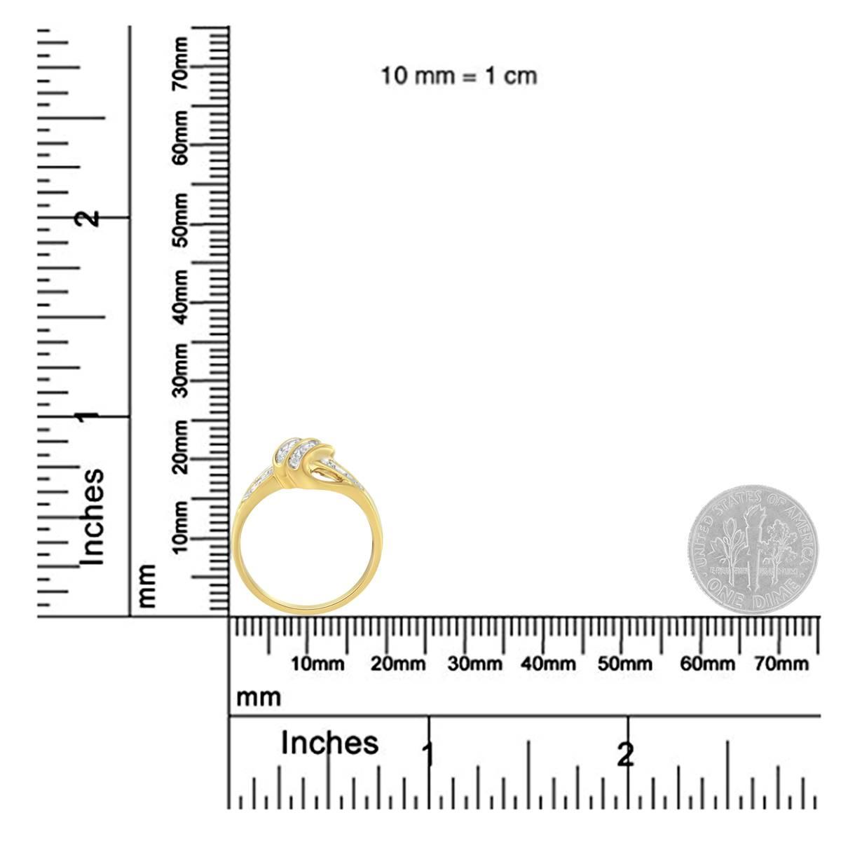 Loveblooms™ Yellow Gold 1/4ctw. Diamond Bypass Ring