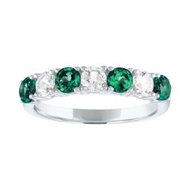 Gemstone Classics(tm) Silver Created Blue/White Sapphire Band