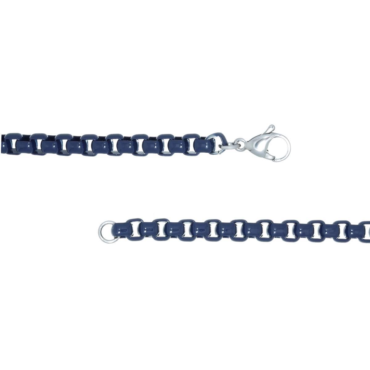 Mens Lynx Stainless Steel Acrylic Box Chain Bracelet