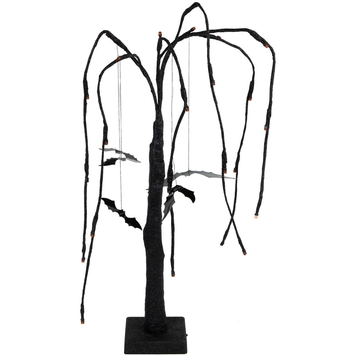 Northlight Seasonal 24in. LED Black Glittered Willow Tree