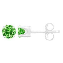 Haus of Brilliance Sterling Silver Treated Green Diamond Earrings