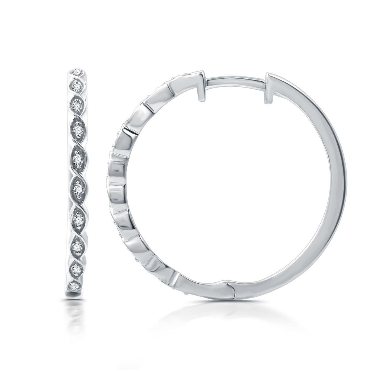 Nova Star(R) 1/10cttw. Lab Grown Diamond Marquise Hoop Earrings