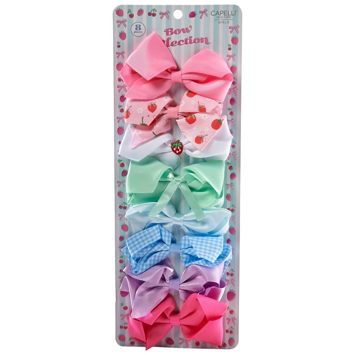 Girls Capelli® New York 8pk. Mixed/Strawberry Bows