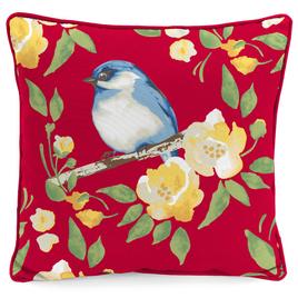 Jordan Manufacturing Bluebird Floral Outdoor Throw Pillow