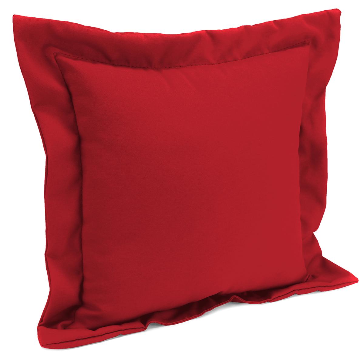 Jordan Manufacturing Veranda Red Flange Edge Outdoor Toss Pillow