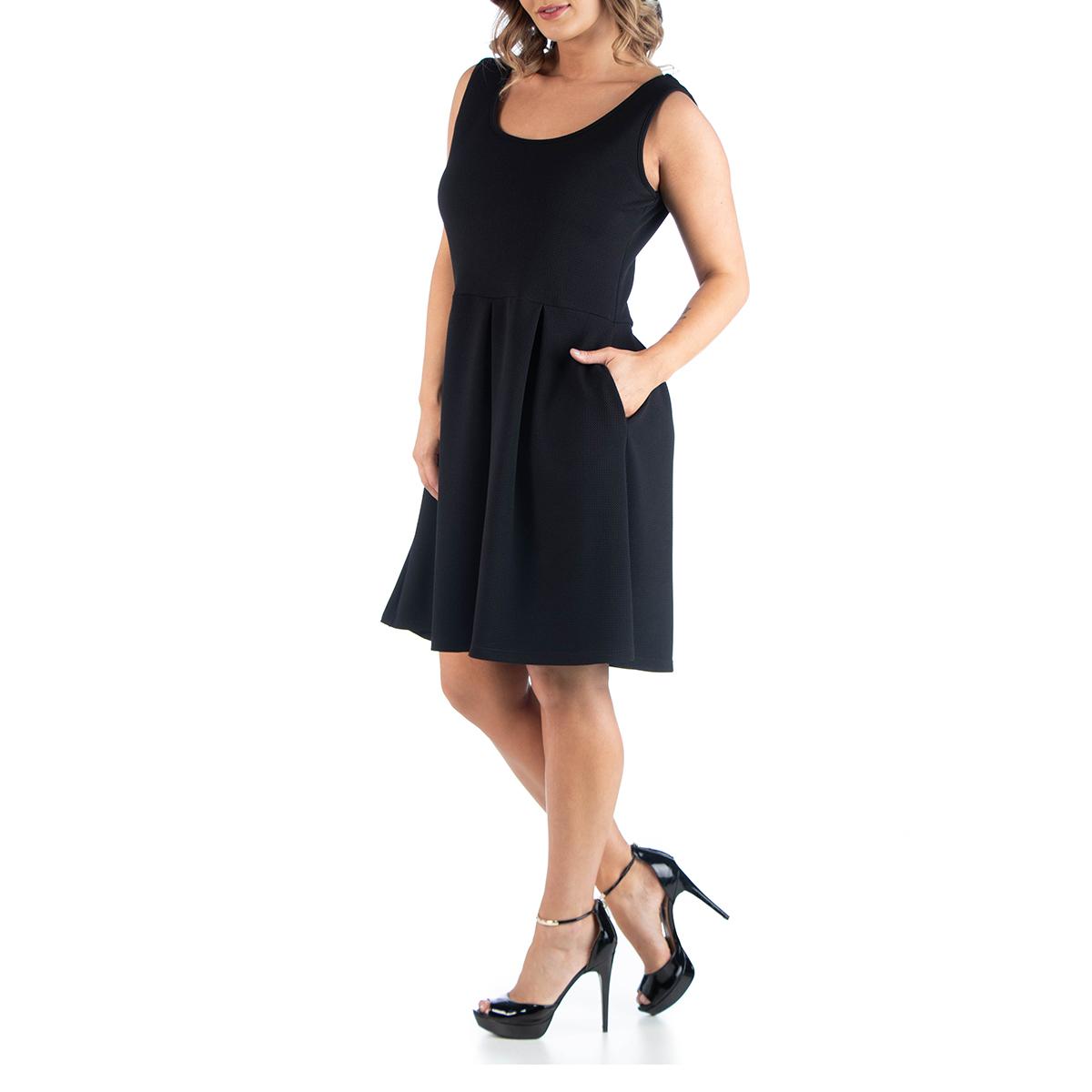 Plus Size 24/7 Comfort Apparel Sleeveless Fit & Flare Dress