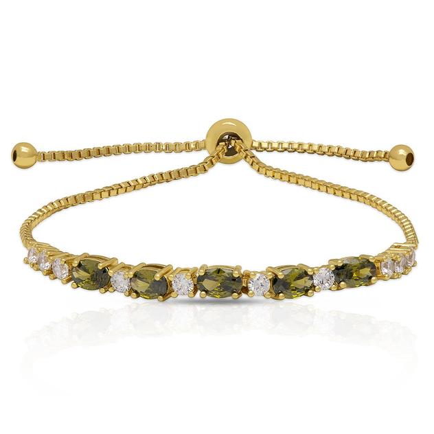 Gemstone by Gianni Argento Peridot Oval & Round Link Bracelet