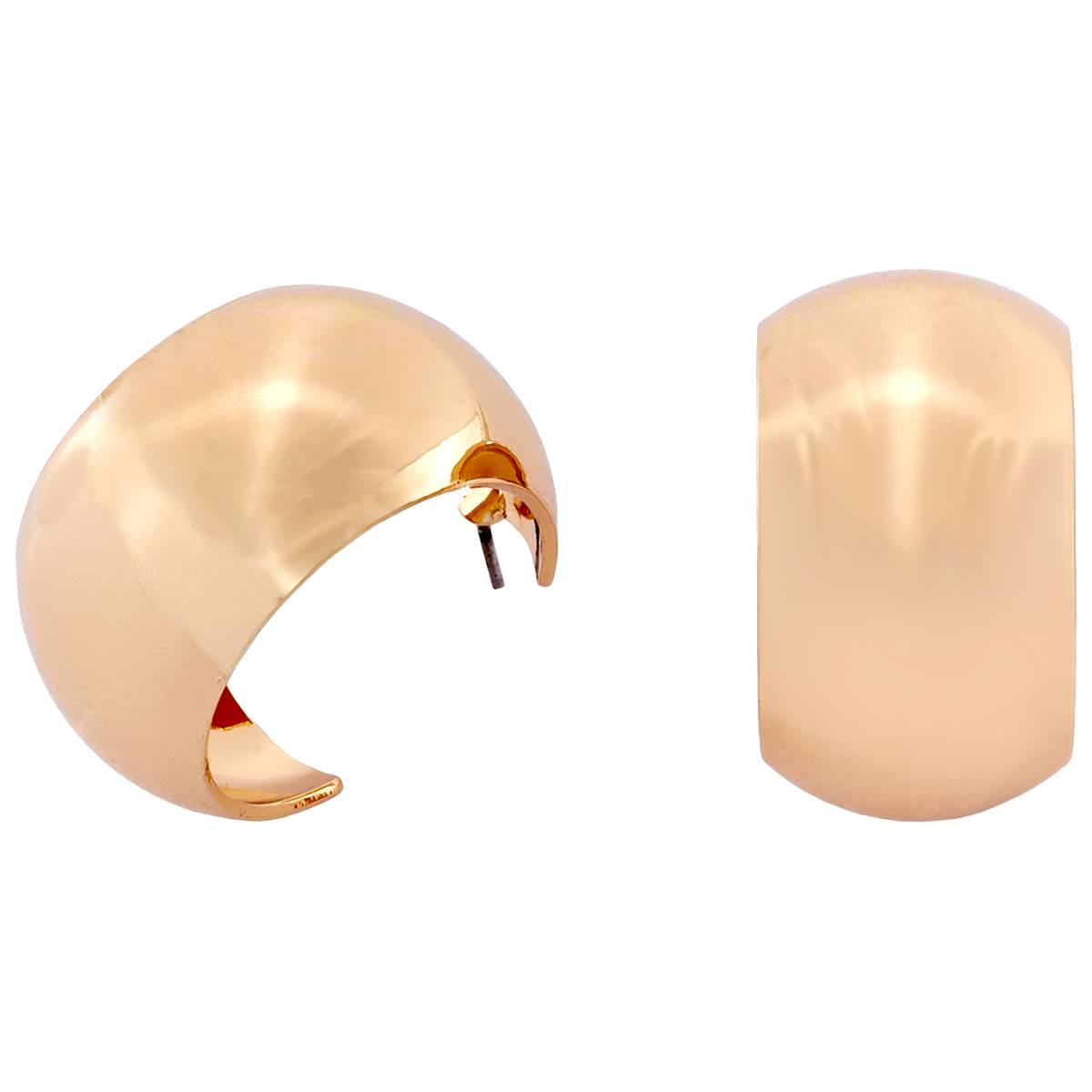 Design Collection Gold-Tone Wide Hoop Earrings