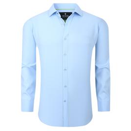 Mens Tom Baine Regular Fit Solid Blue Dress Shirt