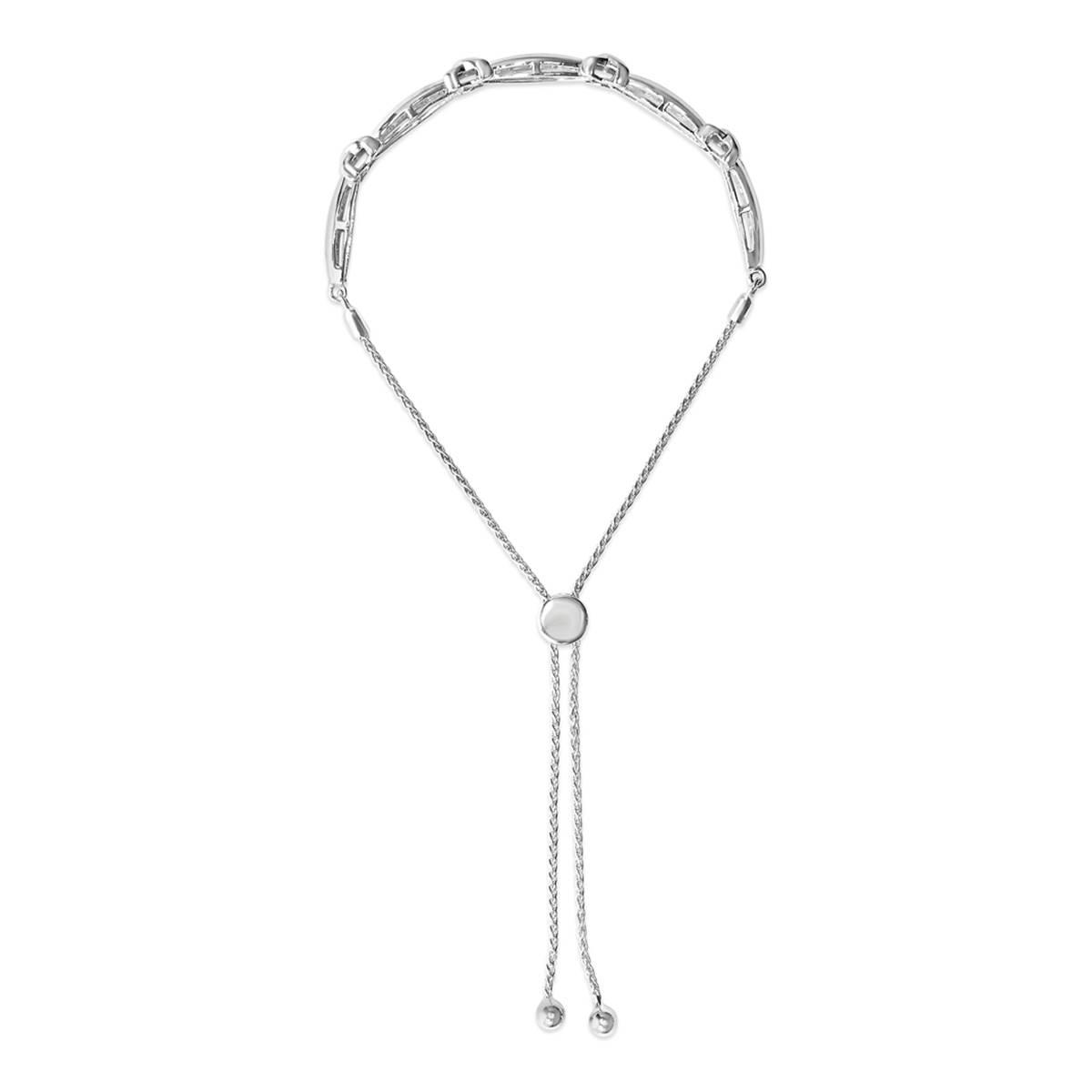 Haus of Brilliance Sterling Silver 1/10ctw. Diamond X Bracelet