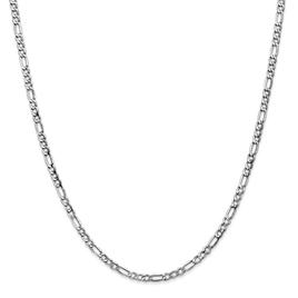 Mens Gold Classics™ 3.5mm. White Gold Semi Solid Figaro Bracelet