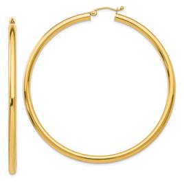 Gold Classics(tm) 14kt. Gold 60mm Tube Hoop Earrings