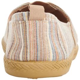 Womens Ashley Blue Canvas Stripe Slip On Flats