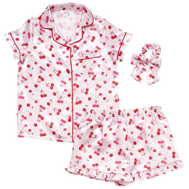 Girls (7-12) Be Magical 3pc. All Over Print Cherry Pajama Set