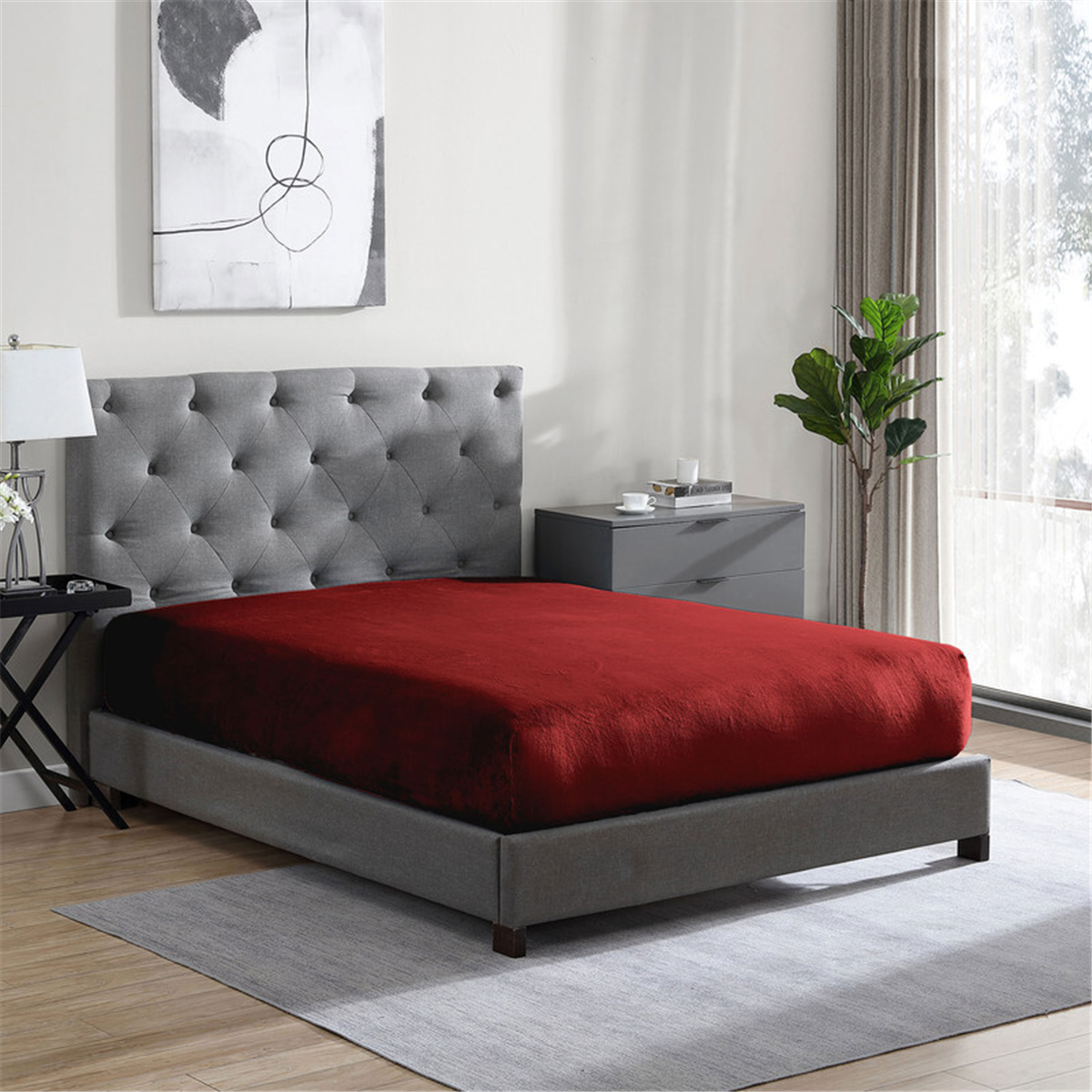 Swift Home Thick Cozy Soft Flannel-Plush Fur Fitted Sheet