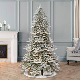 Puleo International 7.5ft. Flocked Royal Fir Christmas Tree