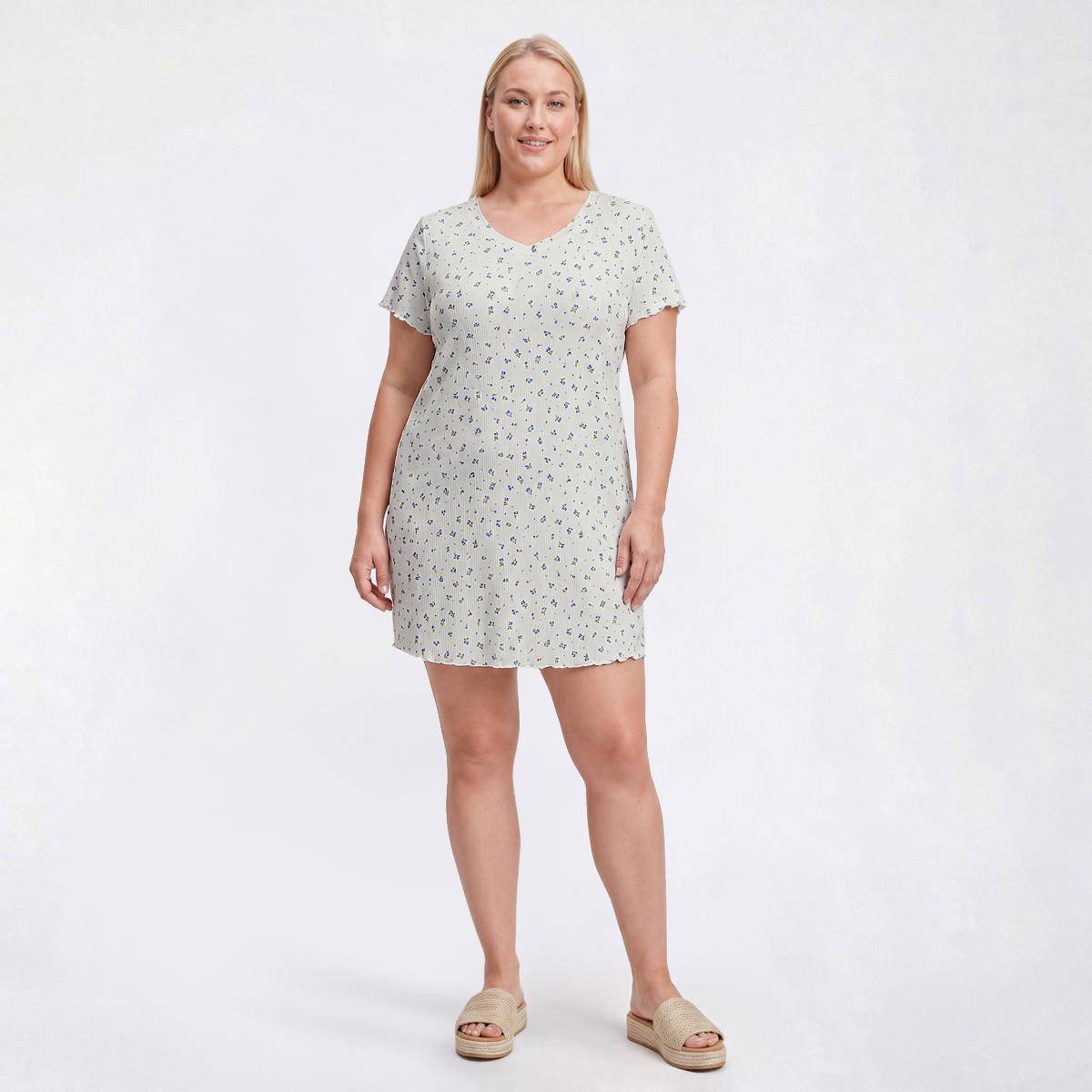 Plus Size Laura Ashley(R) Short Sleeve Cherries & Hearts Nightshirt