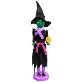 Northlight Seasonal 14in. Green Witch Wooden Halloween Nutcracker
