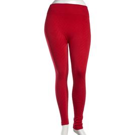 Plus Size Runway Ready Chevron Fleece Lined Leggings - Red