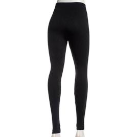 Plus Size Runway Ready Chevron Fleece Lined Leggings - Black