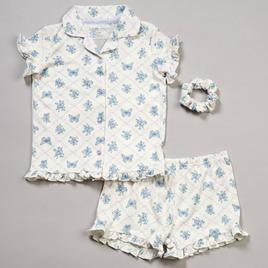 Toddler Girl Laura Ashley 3pc. Butterfly Lattice Pajama Set