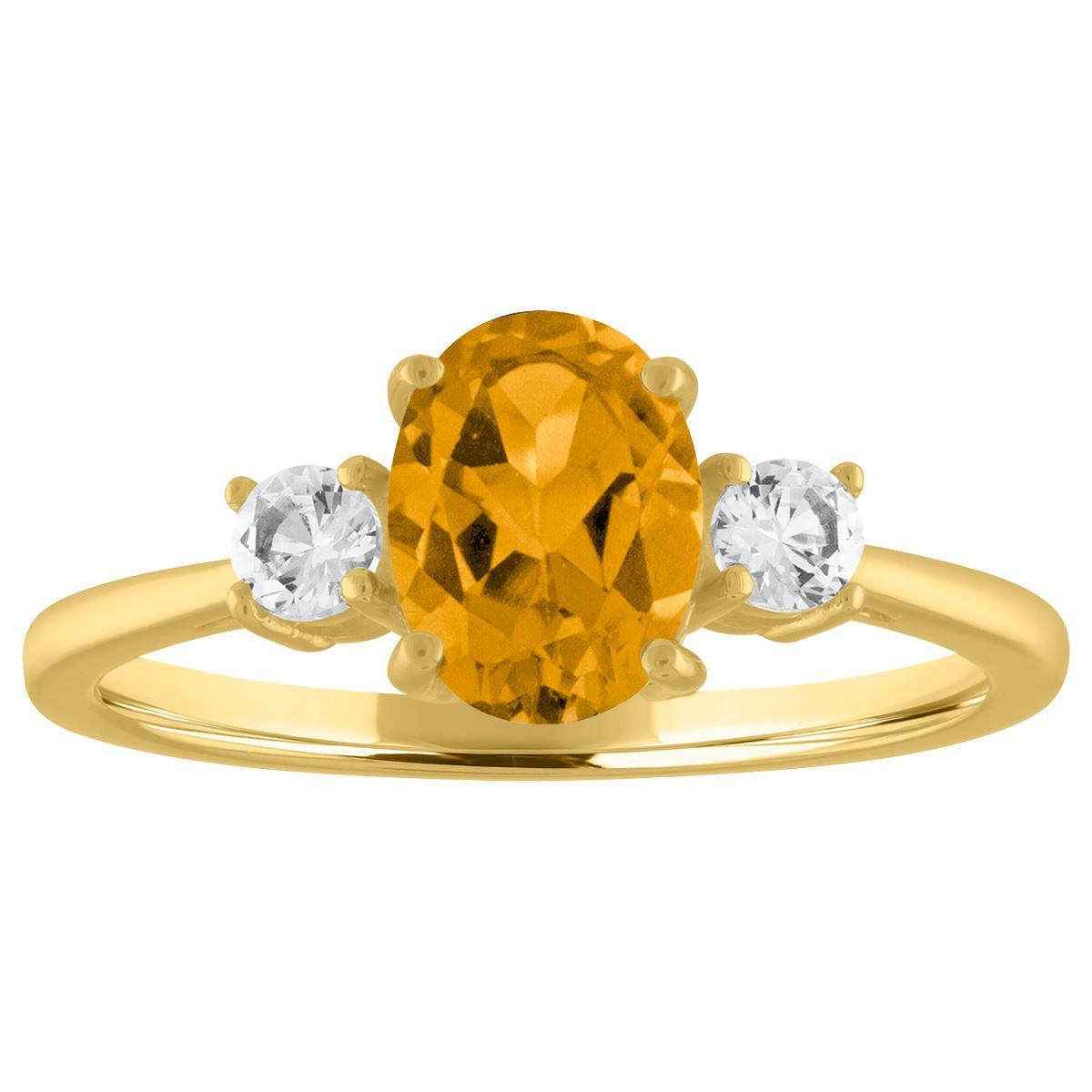 Gemstone Classics(tm) Oval Citrine 10kt. Yellow Gold Ring