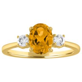 Gemstone Classics(tm) Oval Citrine 10kt. Yellow Gold Ring