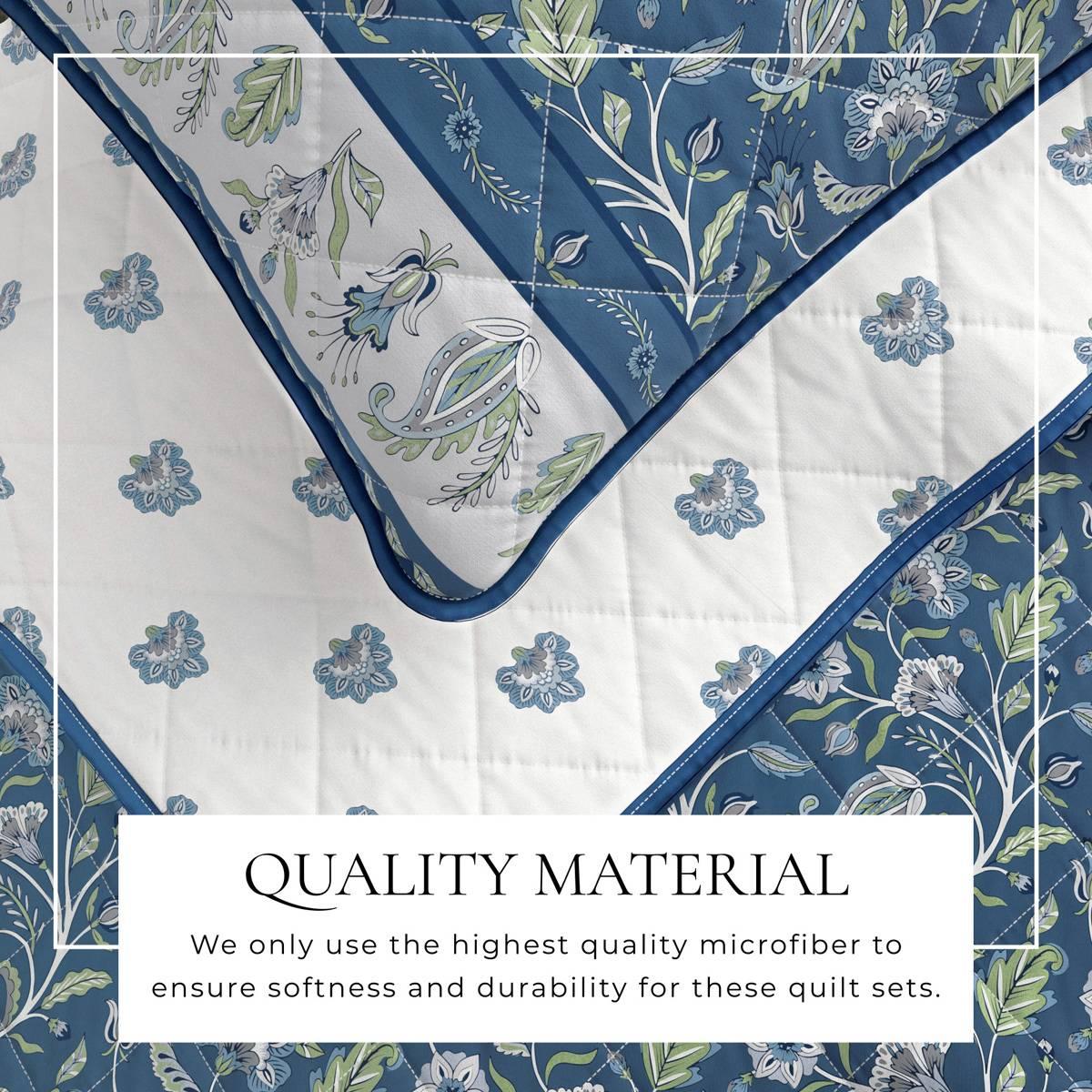 FreshFolds Indira 3pc. Reversible Floral Bordered Quilt Set