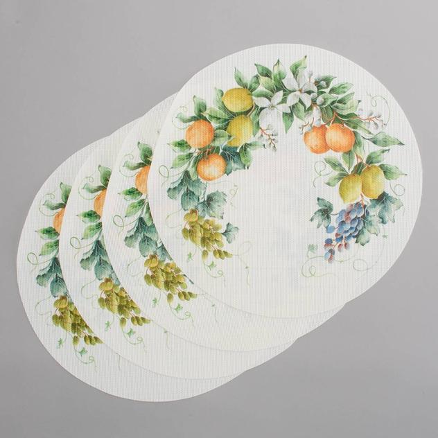 Lemon Blooms Dig Print Placemats - Set of 4