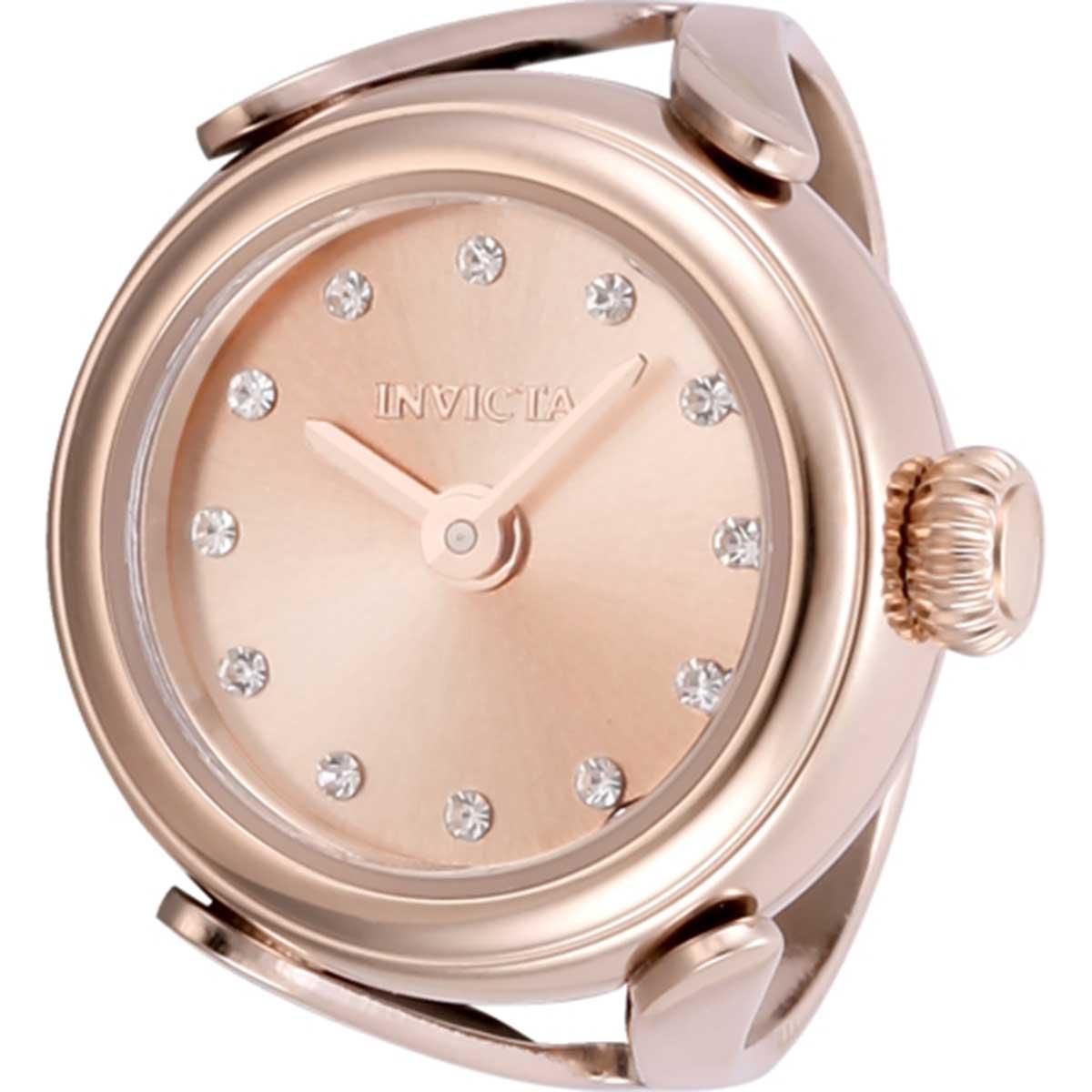 Womens Invicta Mini Angel Lady Rose Gold Dial Ring Watch - 48575