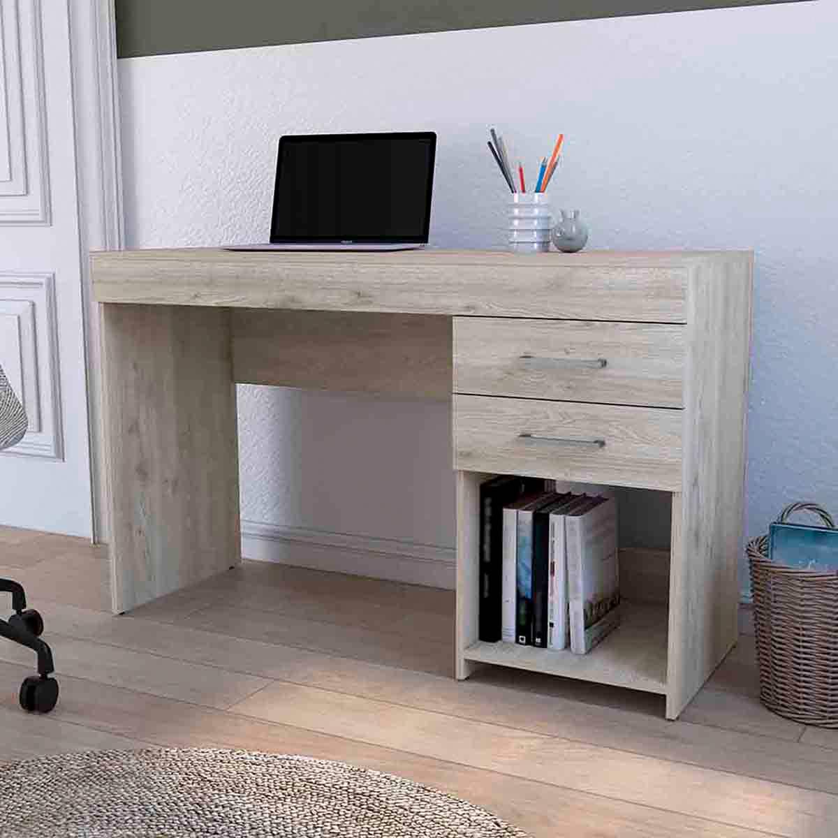 FM FURNITURE Austin Computer Desk w/ 2 Drawers