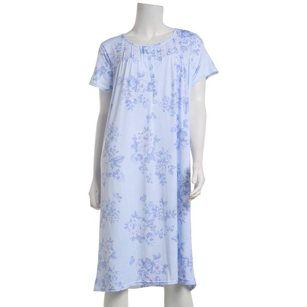 Womens Laura Ashley® Short Sleeve Peached Toile Nightgown