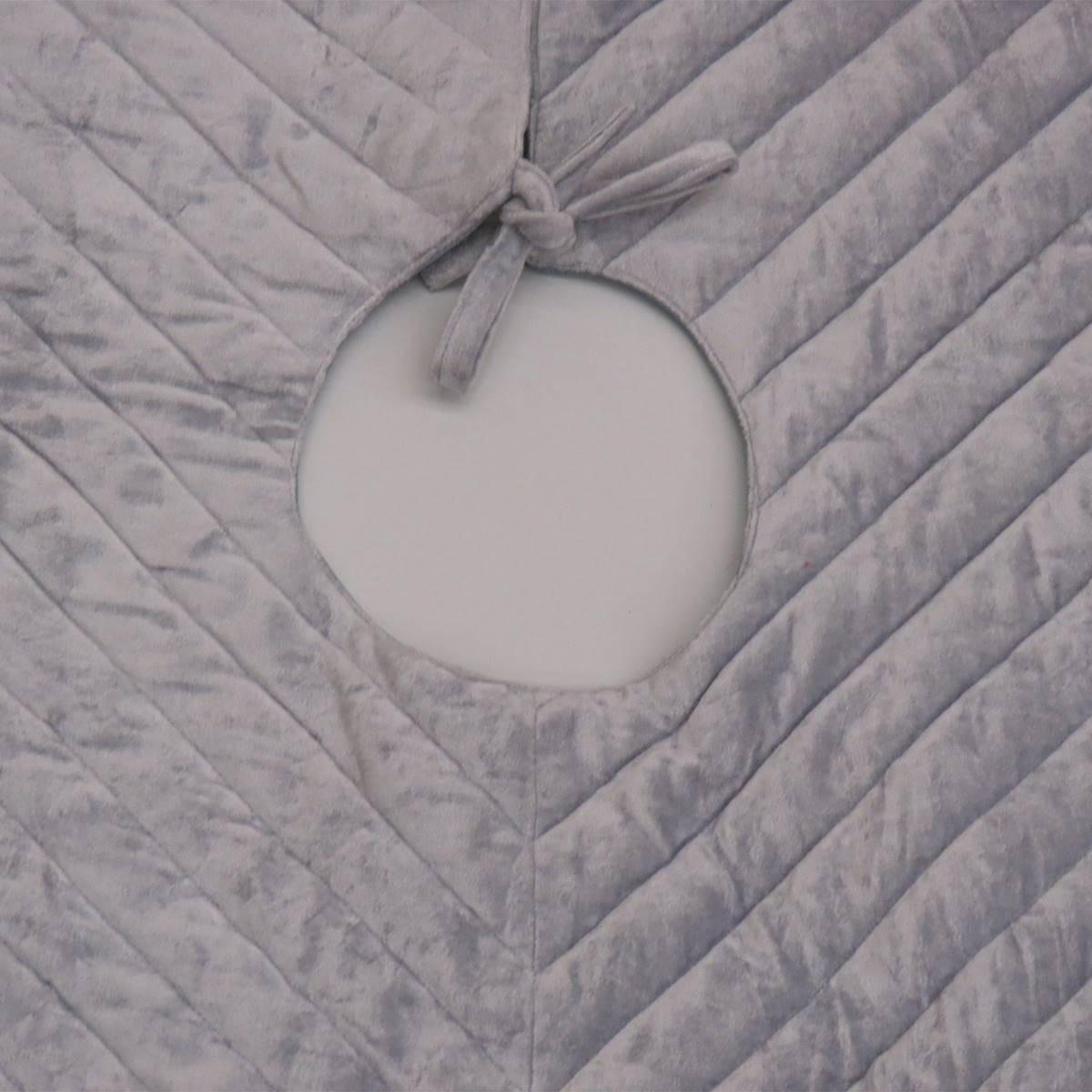 National Tree 60in. Quilted Velvet Silver Tree Skirt