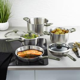 BergHOFF Bolt 8pc. Stainless Steel Cookware Set w/ Glass Lids