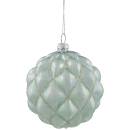 Northlight 4.5in. Iridescent Blue Glass Christmas Ball Ornament