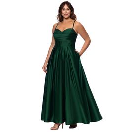 Juniors Plus Blondie Nites Satin Stone Cowl Neck A-Line Dress