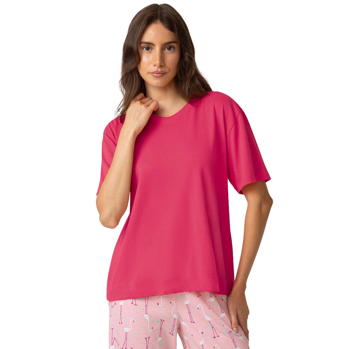 Womens HUE Short Sleeve Solid Boxy Tee