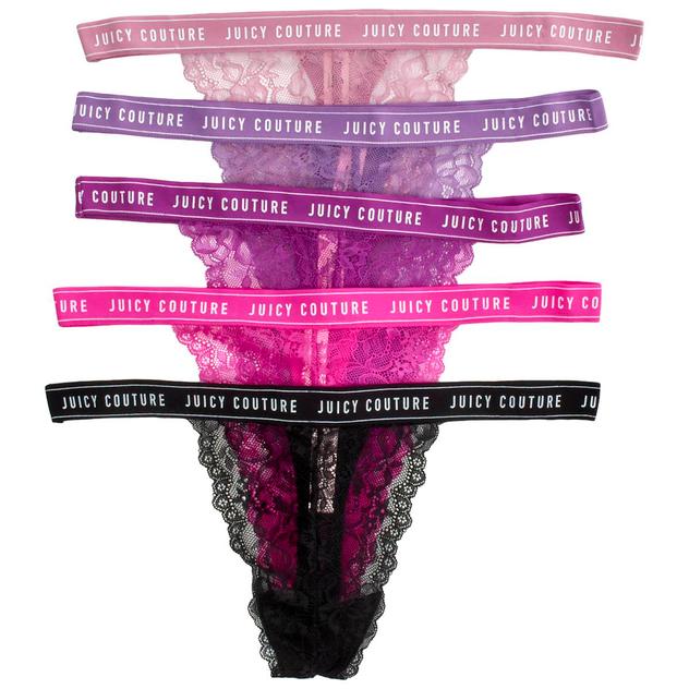 Juniors Juicy Couture 5pk. Lace & Mesh Thong Panties JC3603-5PKJ