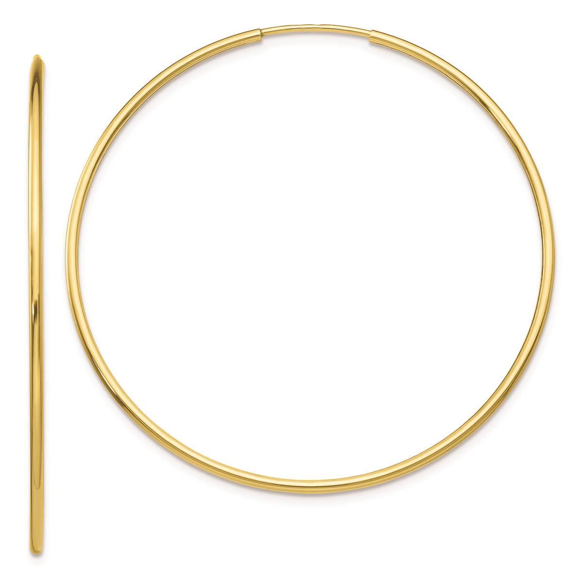 Gold Classics(tm) 10kt. Polished 45mm Endless Tube Hoop Earrings